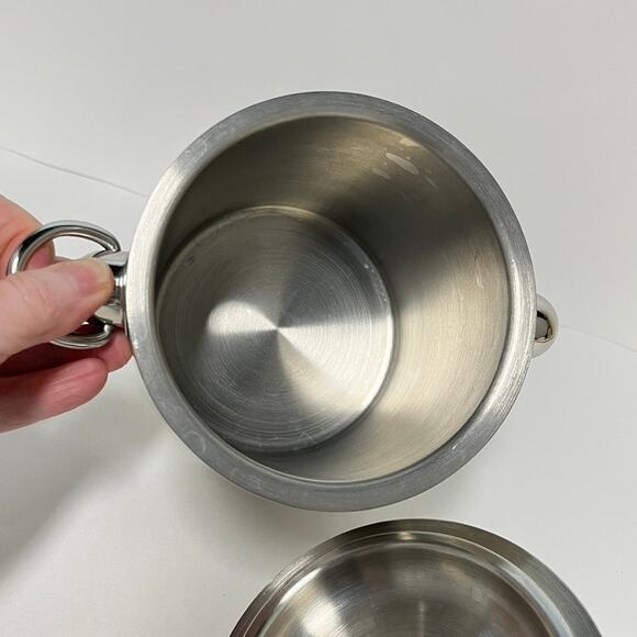 Crate & Barrel Chrome Double Wall Small Ice Bucket - Picture 5 of 7